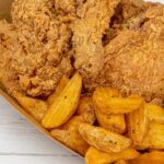 image of c-store chicken meal with french fries.