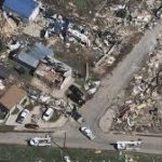 Image of Perryton, Texas after hit by a tornado. Garrison Food Mart came to assist the town's recovery