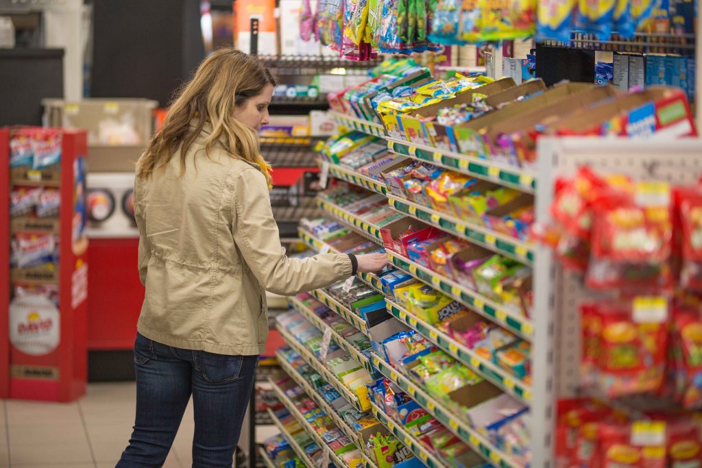 Image of shopper at GoMart. part of their loyalty and overall sales growth program.