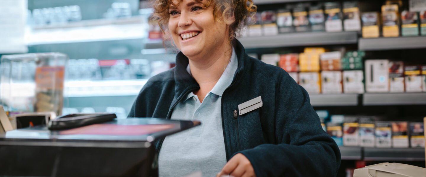 Cashier in store