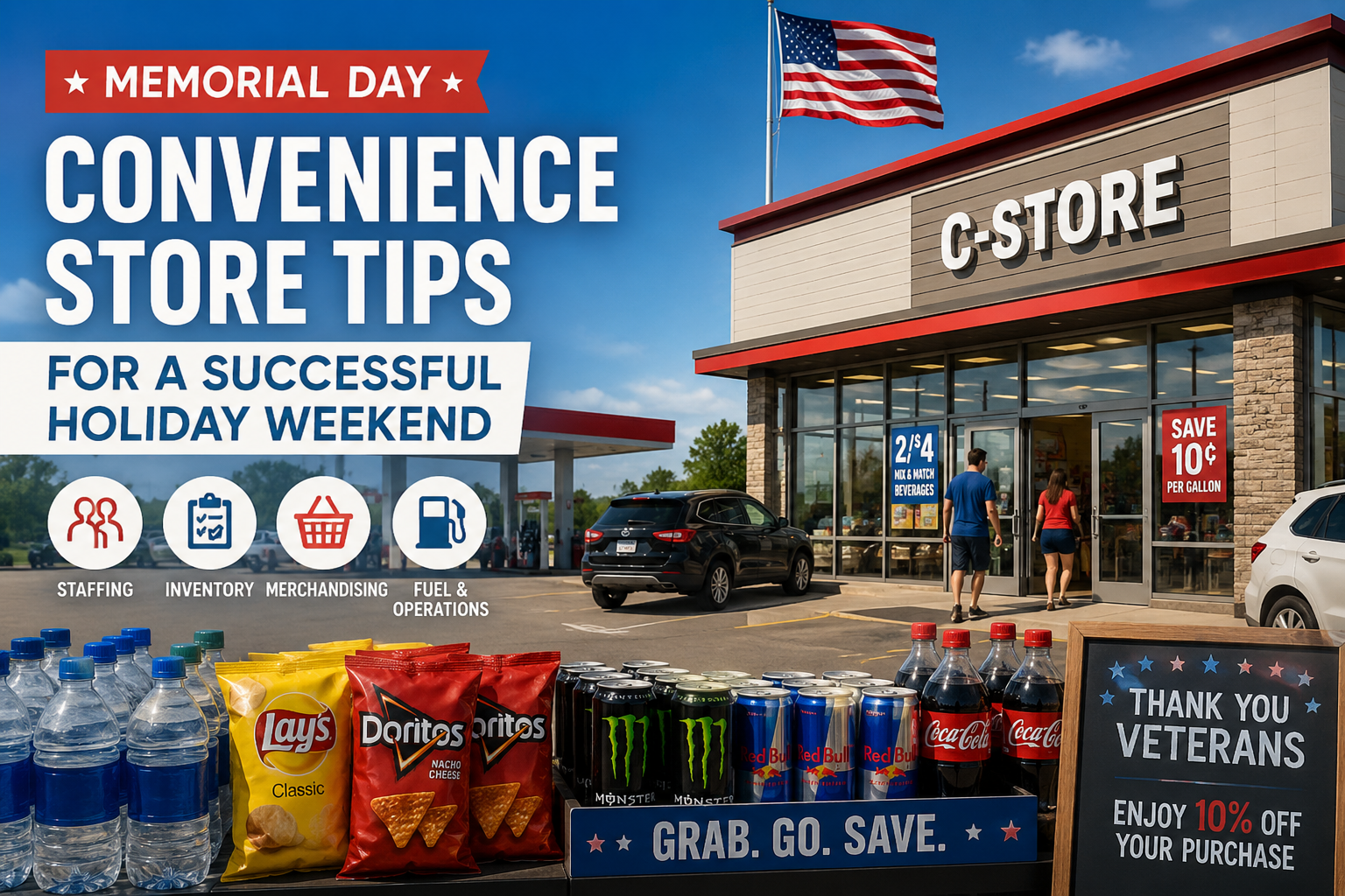 Memorial Day convenience store tips for staffing inventory and holiday weekend preparation