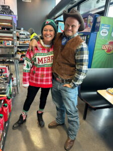 Convenience store manager with her employee